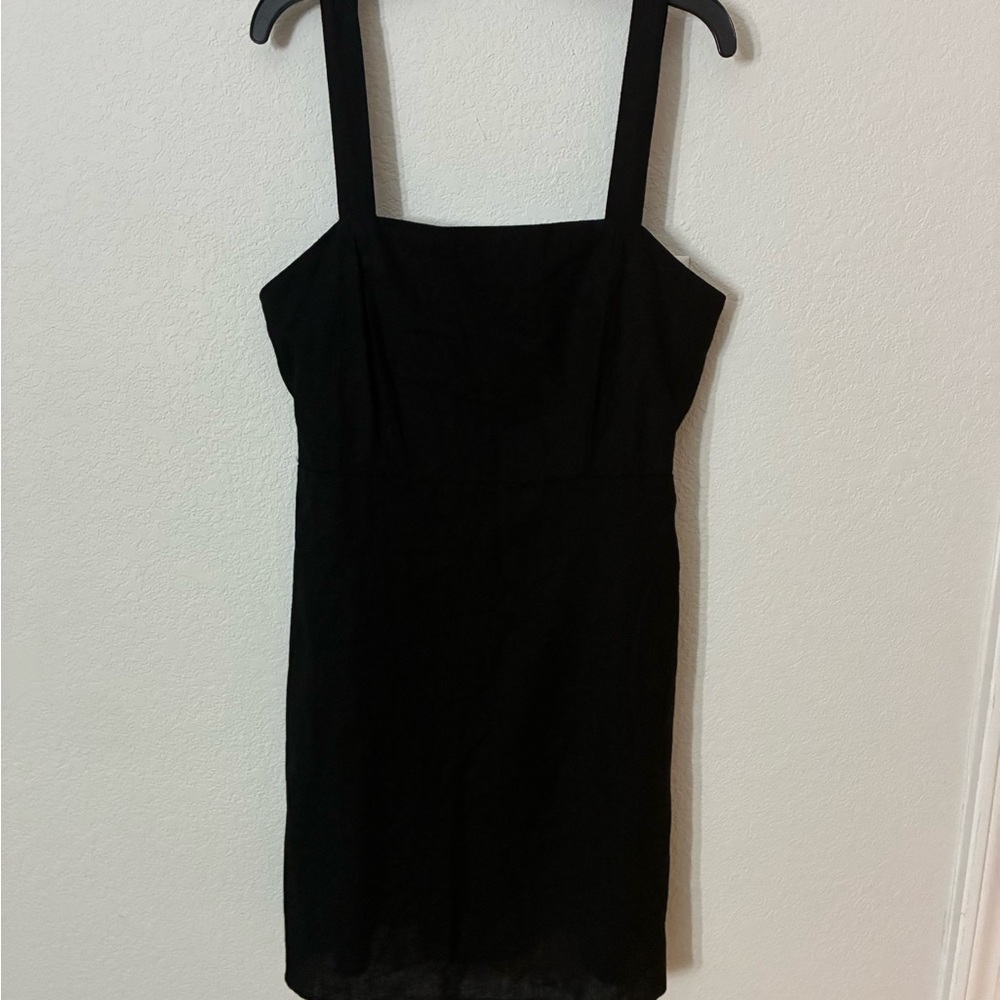 Cotton On Black Smocked Mini Dress Square Neck Adjustable Straps S/P